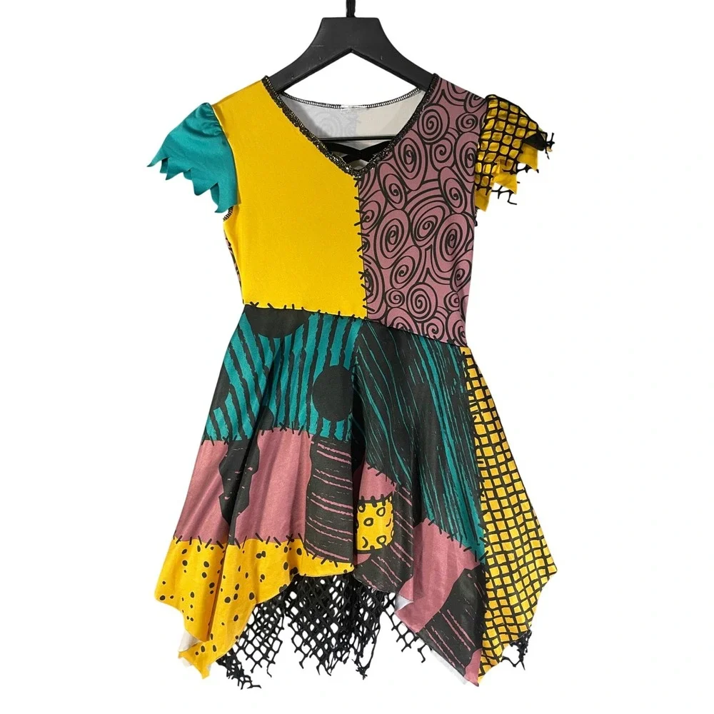 Disney Nightmare Before Christmas Sally Dress Kids XS 3-4 Halloween Costume Lace